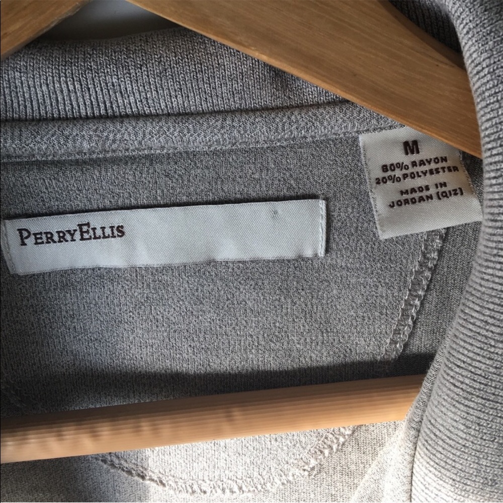 Perry Ellis Taupe Polo Golf Shirt - Picture 3 of 3